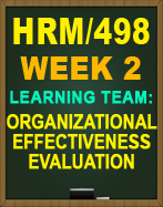 HRM/498 ORGANIZATIONAL EFFECTIVENESS EVALUATION